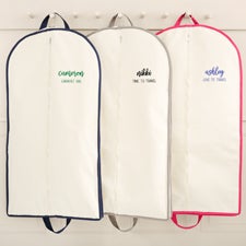 Scripty Style Embroidered Canvas Garment Bags - 49759