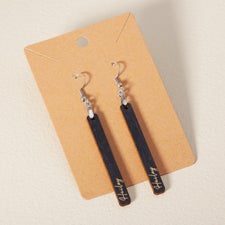 Wooden Bar Personalized Dangle Earrings - 49782