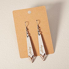 Wooden Arrow Personalized Dangle Earring  - 49783