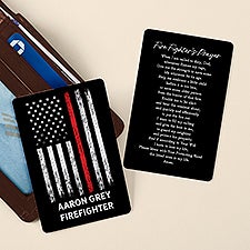 Firefighter Prayer Personalized Metal Wallet Card - 49860