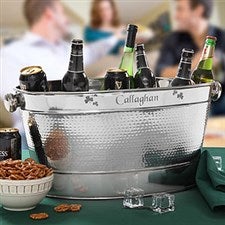 Personalized Stainless Steel Party Tub Cooler - Irish Shamrock Design - 4990
