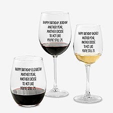 Happy Birthday Personalized Wine Glass Collection - 49980