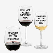 F*ing Quitter Oops… Personalized Wine Glass Collection - 49982