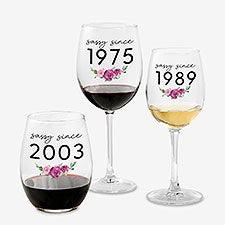 Sassy Since Personalized Wine Glass Collection - 49985