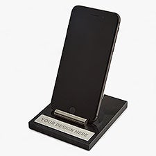 Engraved Logo Black Marble Phone Stand - 50014