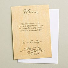 Floral Message to Mom Personalized Wooden Greeting Card  - 50023