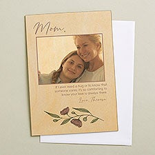 Floral Message for Mom Personalized Wooden Greeting Card  - 50027