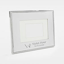 Engraved Logo Silver Beaded 4x6 Picture Frame - 50035
