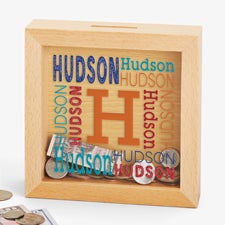 Trendy Repeating Name Personalized Bank - 50093