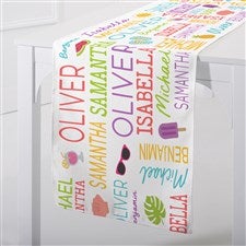 Summer Repeating Name Personalized Table Runner - 50127