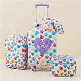 Hearts Personalized Girls Rolling Luggage Bag Set  - 50184