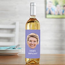 Photo Face Cutout Personalized Wine Bottle Label - 50295