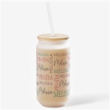 Collage Name Personalized Frosted Iced Coffee Tumbler - 50352