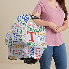 Trendy Repeating Name Personalized 5 in 1 Nursing Cover  - 50369