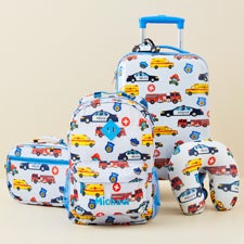 Rescue Vehicles Embroidered Kids Rolling Luggage Bag Set  - 50490