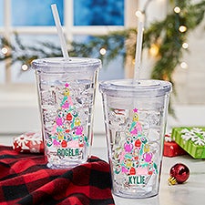 Barbie Personalized Holiday Acrylic Tumbler  - 50515