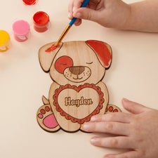 Valentines Day Personalized Kids Wooden Paintable Toy  - 50528