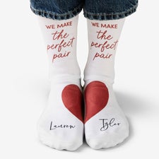 We Make the Perfect Pair Personalized Heart Socks - Adult - 50586