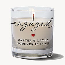 Engagement Script Personalized 8oz Glass Candle - 50810