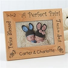 Twice The Love Photo Frame Baby Shower Gift Occasion Present Engraved Twins