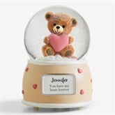 Romantic Teddy Bear Personalized Heart Snow Globe  - 50913