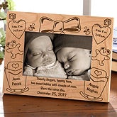 Personalized Twins Wood Picture Frame - Double Delivery - 5094