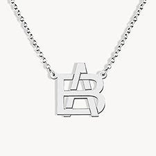 Personalized Overlapping Initials Necklace  - 51143D