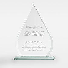 Custom Retirement Logo Glass Tear Drop Award - Large - 51291