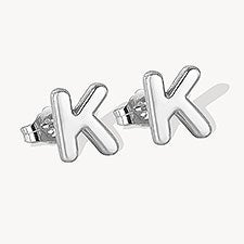 Personalized Bubble Letter Initial Earrings  - 51323D