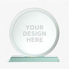 Engraved Logo Round Jade Glass Award- Medium - 51351