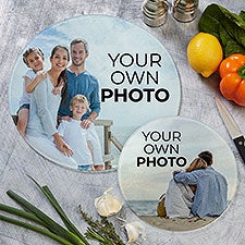 Your Own Photo Personalized Round Glass Cutting Boards - 51489