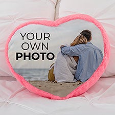 Your Own Photo Personalized Pink Heart Throw Pillow - 51530