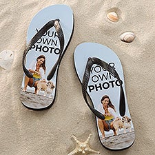 Your Own Photo Personalized Adult Flip Flops - 51542