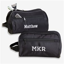 Classic Black Embroidered Toiletry Travel Case - 51543