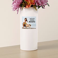 Your Own Photo Personalized White Flower Vase - 51570
