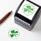 Personalized Return Address Stamp - Irish Shamrock - 5178