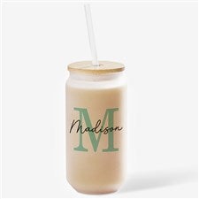 Simple Signature Personalized Frosted Iced Coffee Tumbler  - 51809