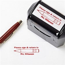 Personalized Self-Inking Teacher Stamps - Sign and Return - 5181