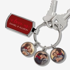 I Love Us Personalized Photo Charm Keychain - 51879