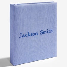 Personalized Micro Striped Cotton Baby Memory Book - 52058D