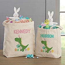 Easter Dinosaur Personalized Canvas Treat Bag - 52286