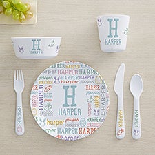 Easter Repeating Name Personalized Kids Dinnerware  - 52289