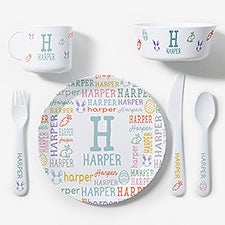 Easter Repeating Name Personalized Kids Dinnerware  - 52289