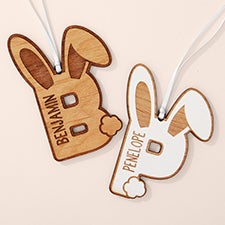 Bunny Monogram Personalized Wooden Easter Basket Tags - 52293