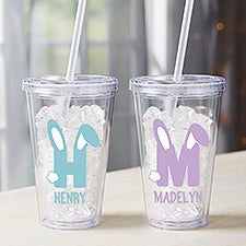 Bunny Monogram Personalized Kids Acrylic Tumbler  - 52295