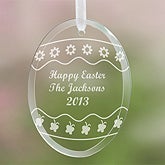 Personalized Easter Glass Suncatcher - Happy Easter Egg Design - 5246