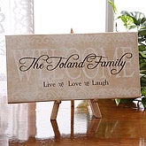 Live, Laugh, Love Personalized Canvas Art Welcome Sign - 5252