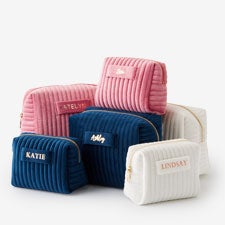 Metallic Foil Personalized Velvet Makeup Bags - 52590