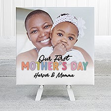 Colorful First Mothers Day Personalized Tabletop Canvas Print  - 52609