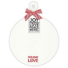 White Ceramic Holiday Love Dessert Tray  - 52674